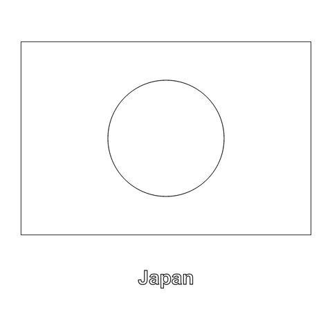 Japan Flag Coloring Page