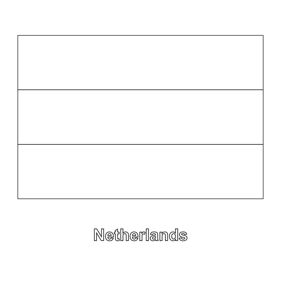Netherlands Flag Coloring Page