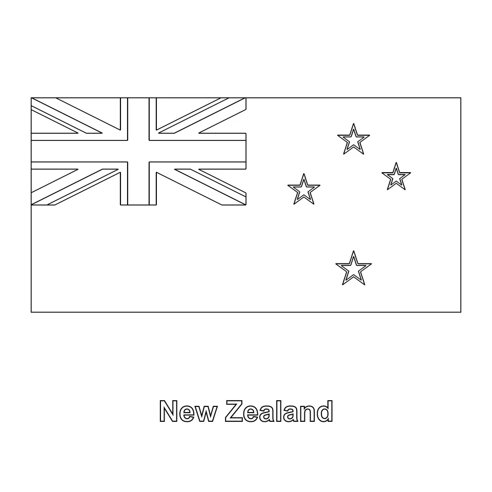 New Zealand Flag Coloring Page