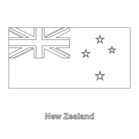 New Zealand Flag Coloring Page