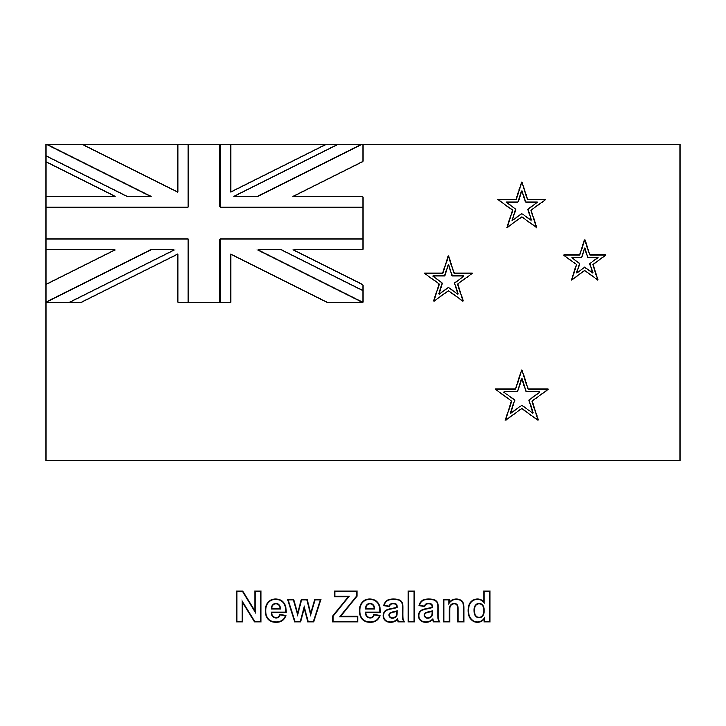 New Zealand Flag Coloring Page