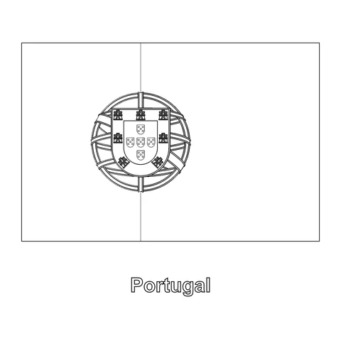 Portugal Flag Coloring Page
