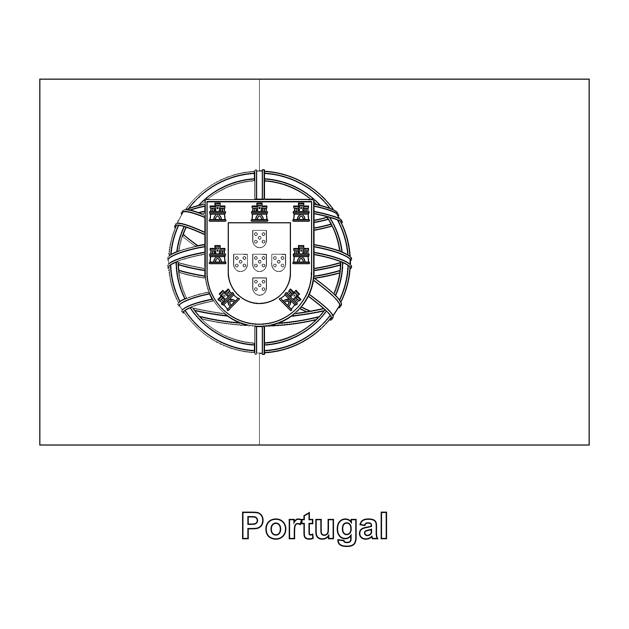 Portugal Flag Coloring Page