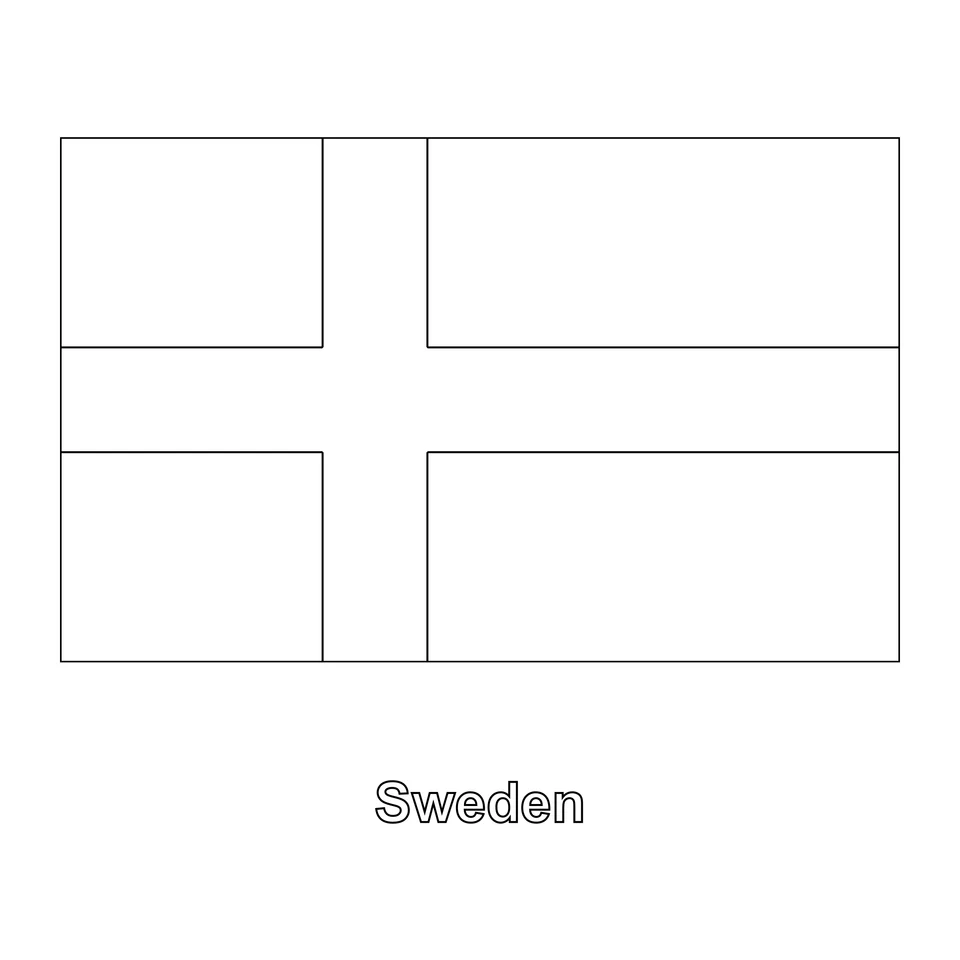 Sweden Flag Coloring Page