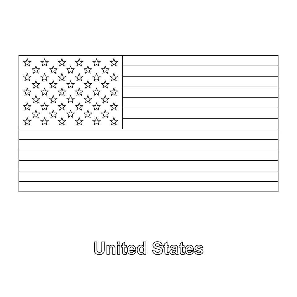 United States Flag Coloring Page
