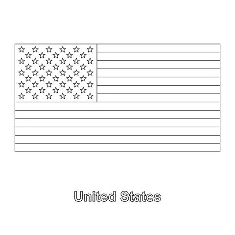 United States Flag Coloring Page