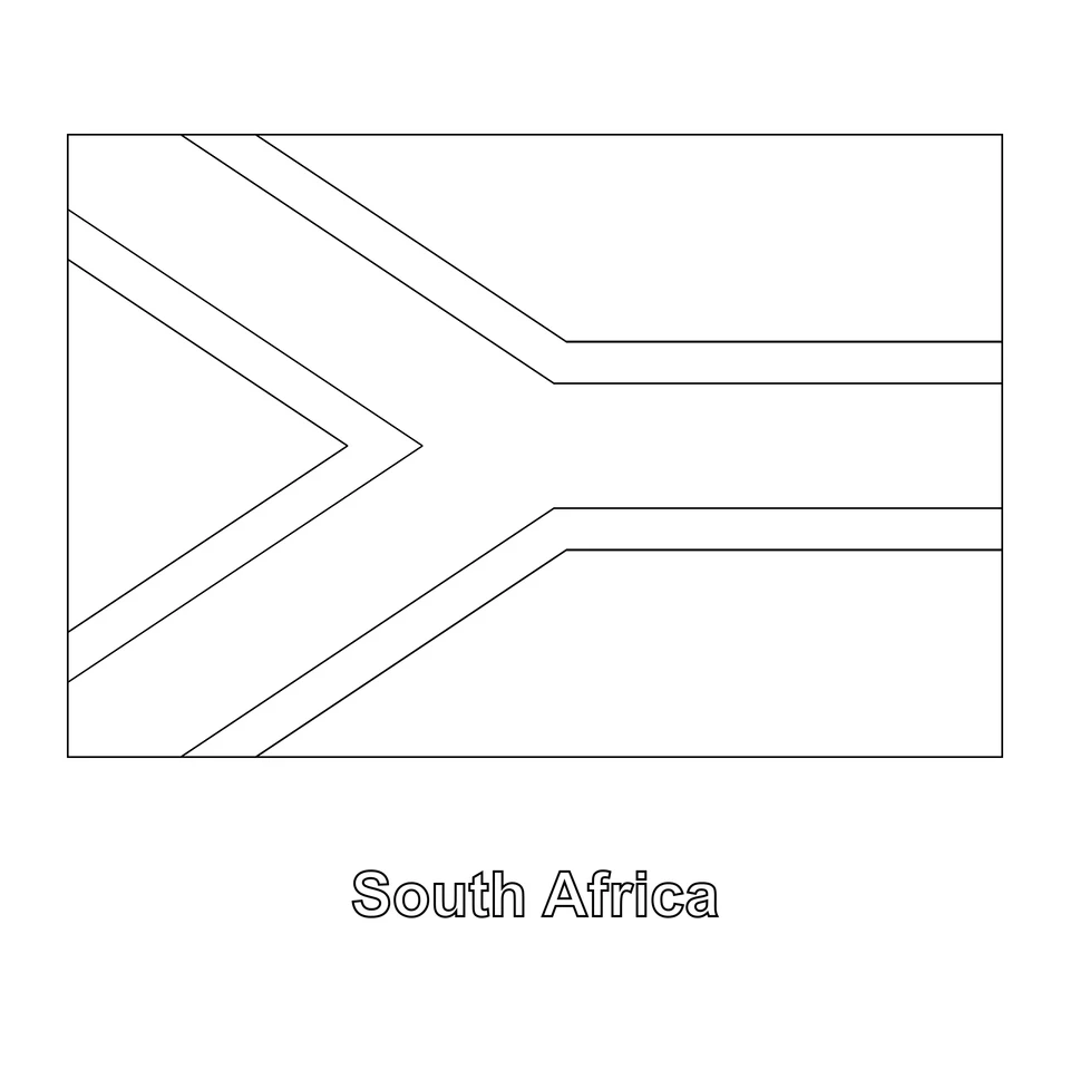 South Africa Flag Coloring Page