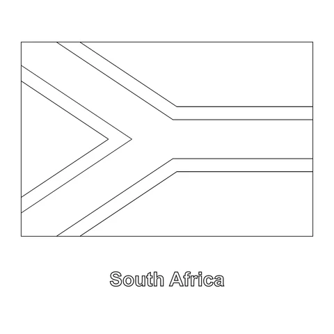 South Africa Flag Coloring Page