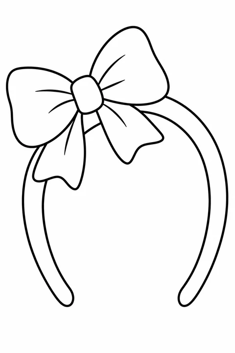 A plain curved headband has open ends below and a large two-loop bow on its upper-left side.