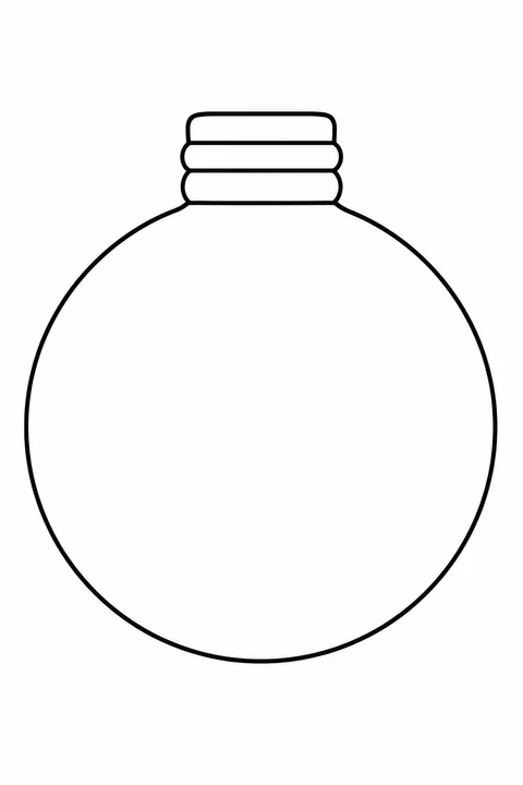 A single round light bulb has a short banded cap and a wide blank center.