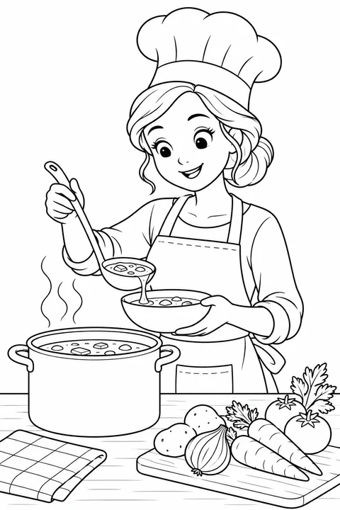 Chef Serving Soup