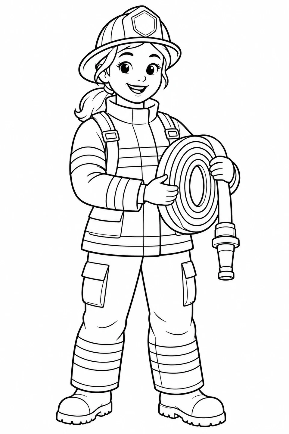 Firefighter Holding a Hose