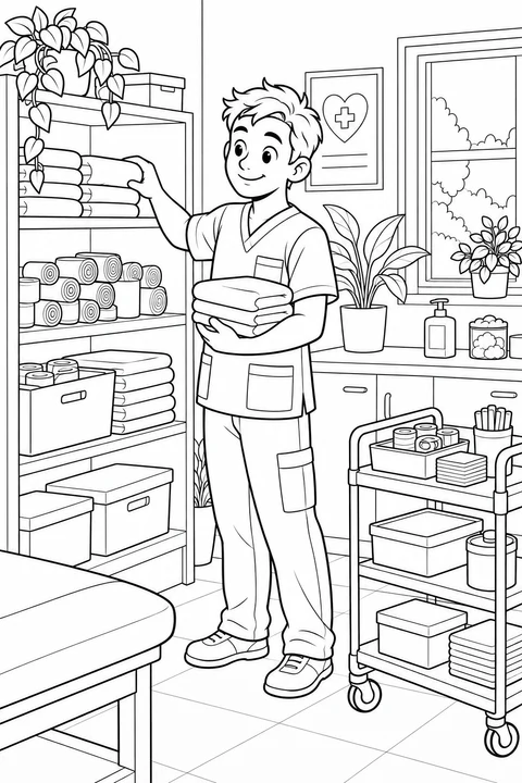 Nurse Organizing Supplies