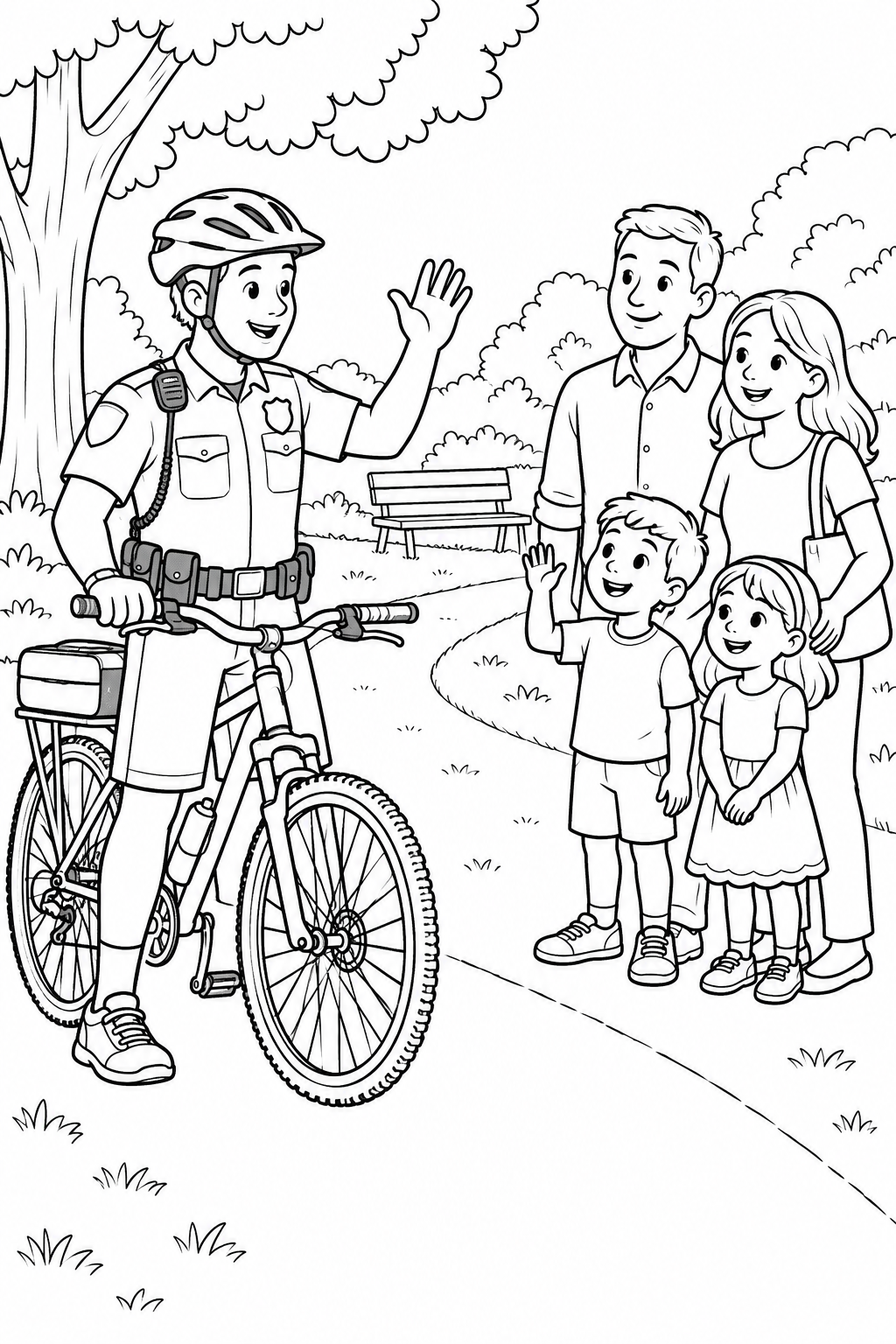 Police Officer with a Bicycle