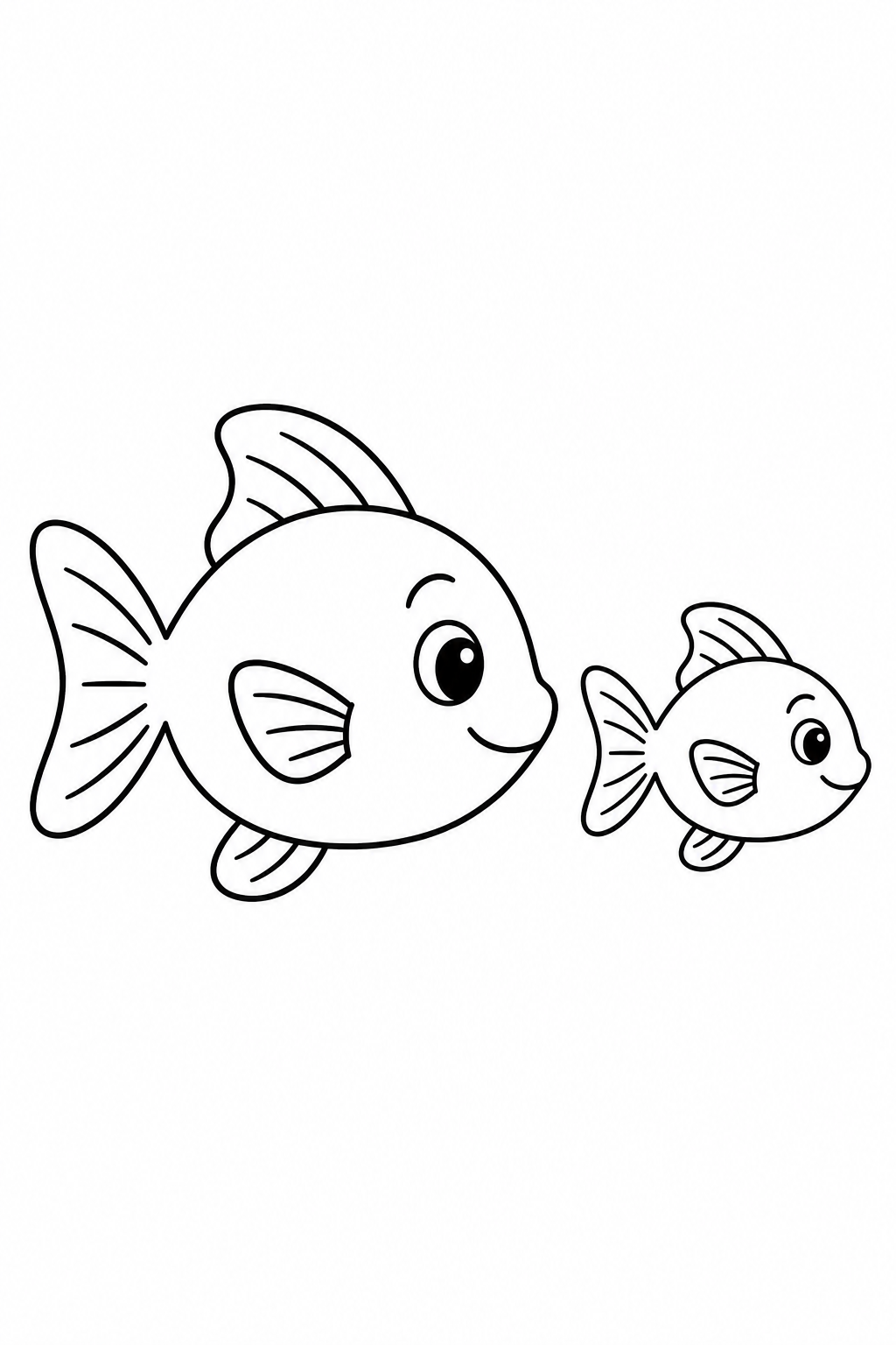 Compare two matching fish: one big and one small.