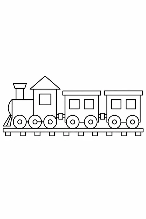 Find circles, rectangles, squares and triangles in a simple toy train.