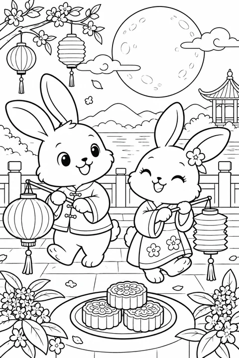 Rabbits with Lanterns