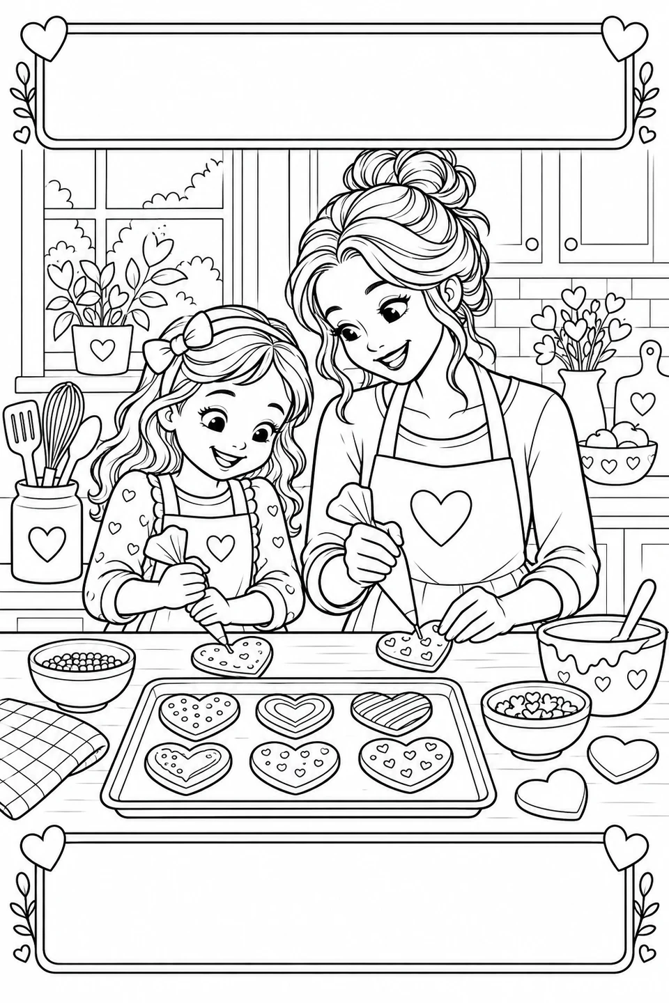 Biscoitos de coração com a mamãe