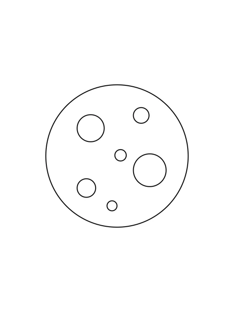 A simple Mercury disk contains six craters of different sizes.