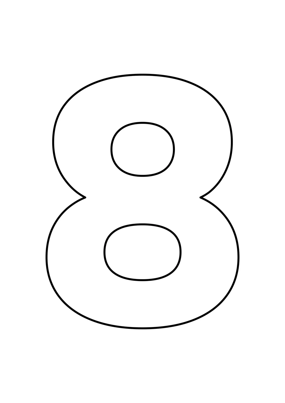A large outlined number 8 on a plain white page.