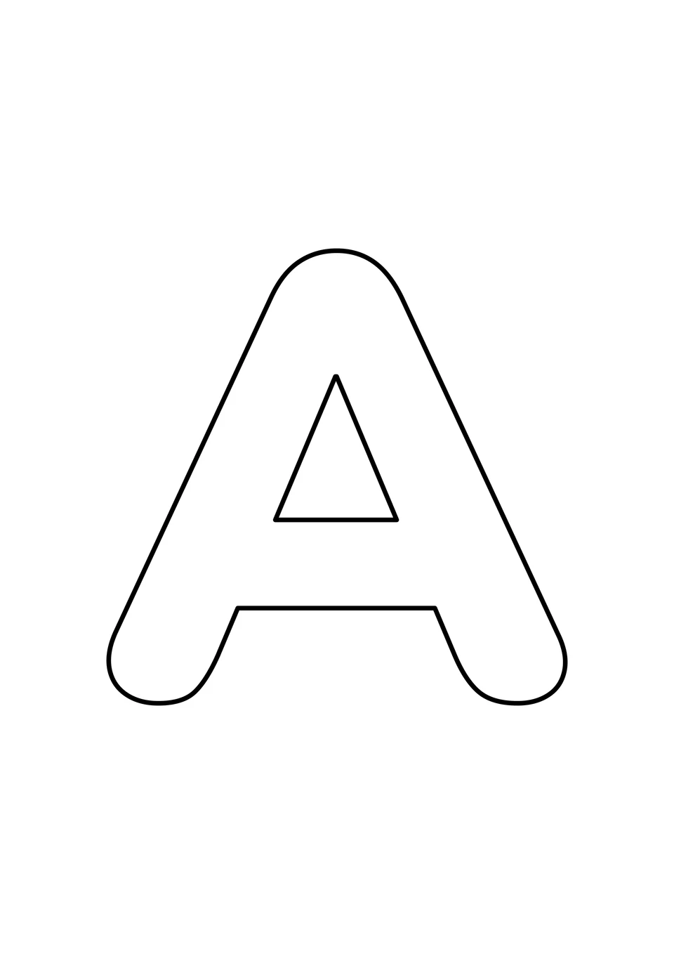 A large outlined uppercase A on a plain white page.