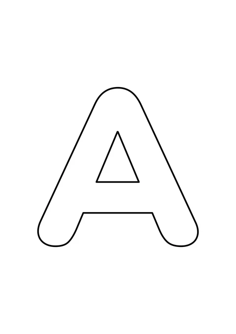 A large outlined uppercase A on a plain white page.
