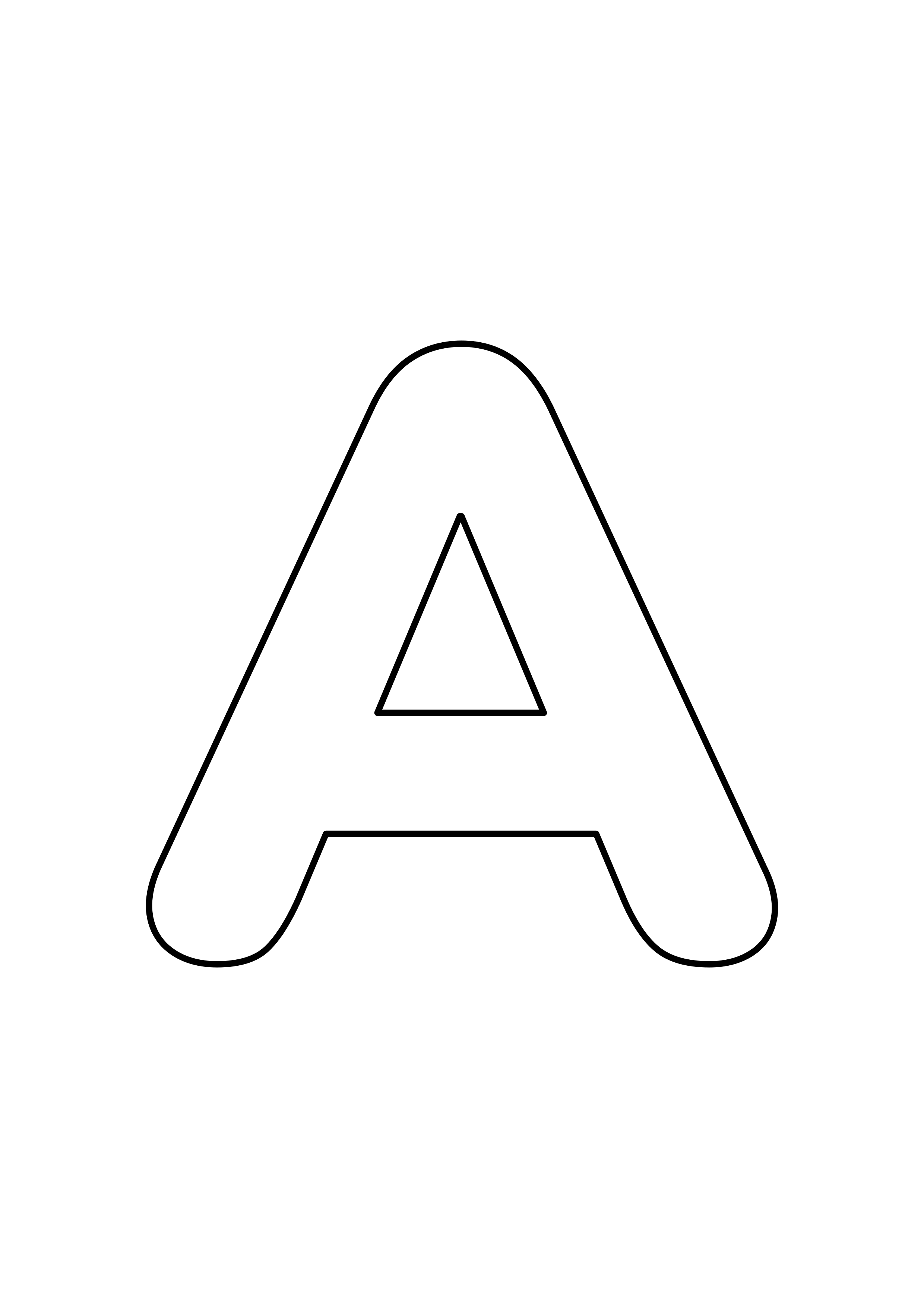 A large outlined uppercase A on a plain white page.