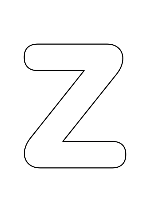 Une grande lettre Z majuscule aux contours noirs, à colorier sur fond blanc.