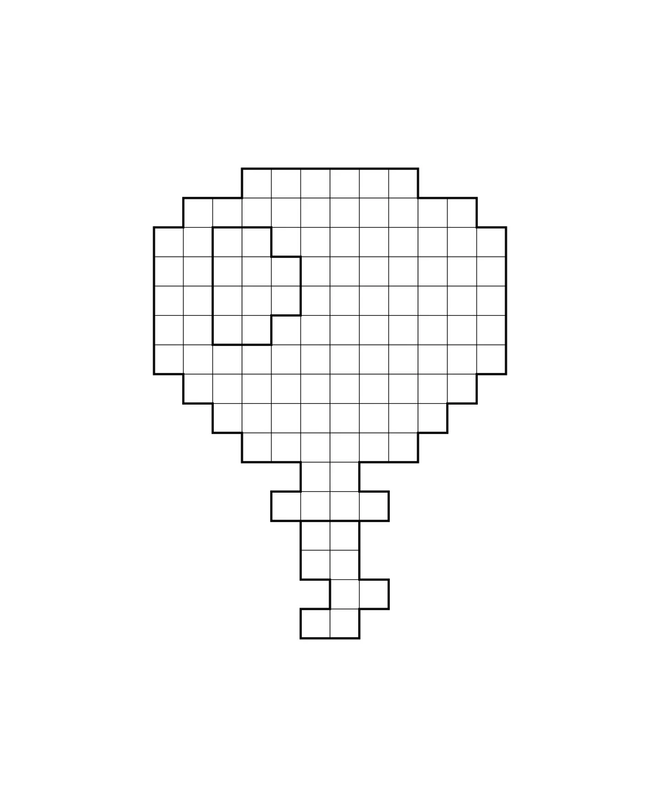 A round balloon with a knot and a wavy string.