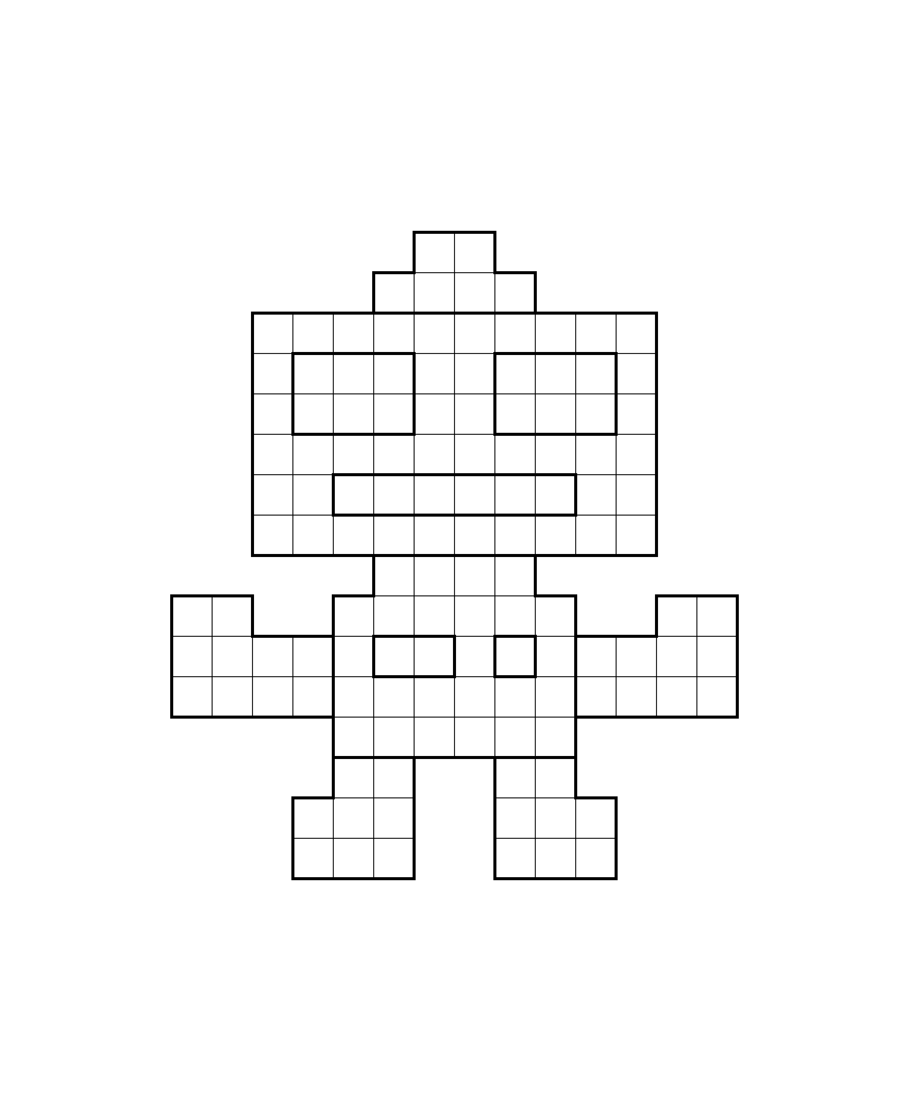 A friendly robot with an antenna, rectangular eyes, arms and feet.