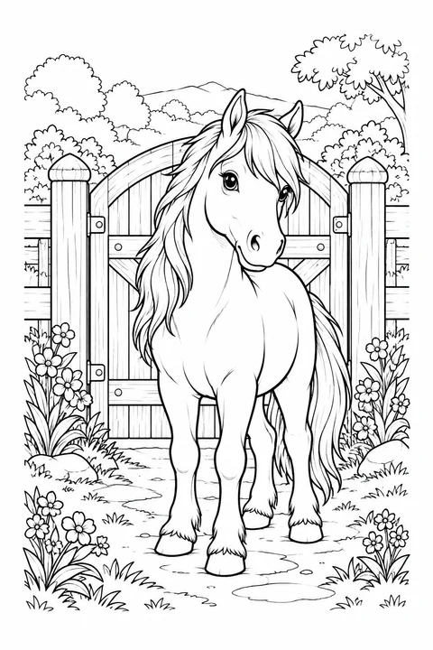 Pony at the Garden Gate