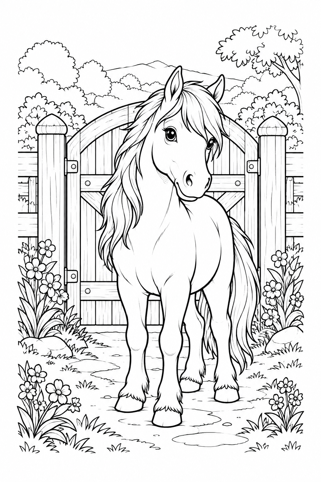 Pony at the Garden Gate