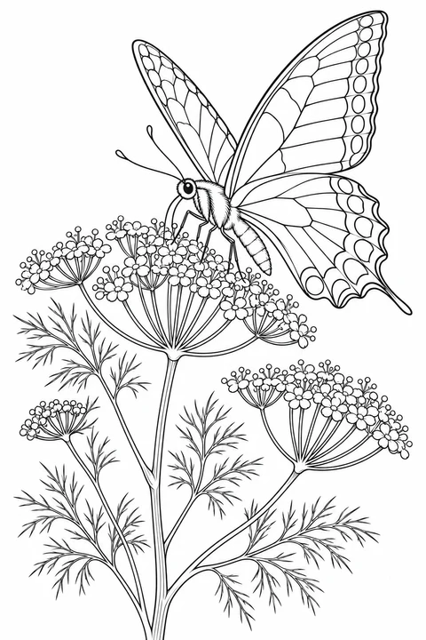 Swallowtail Butterfly on Fennel Flowers