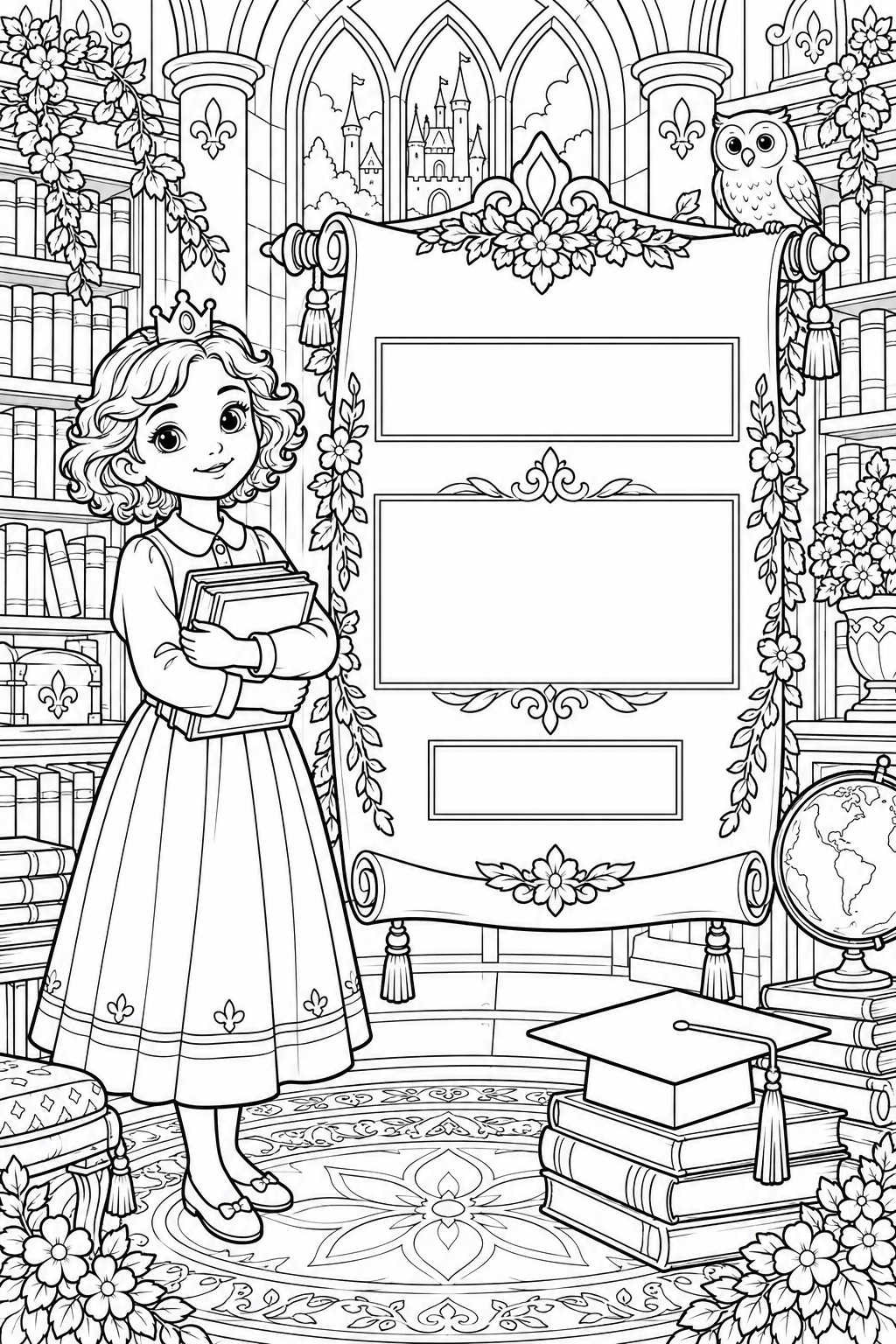 Graduation day in the castle library