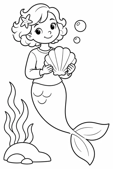 Mermaid with a Shell Gift