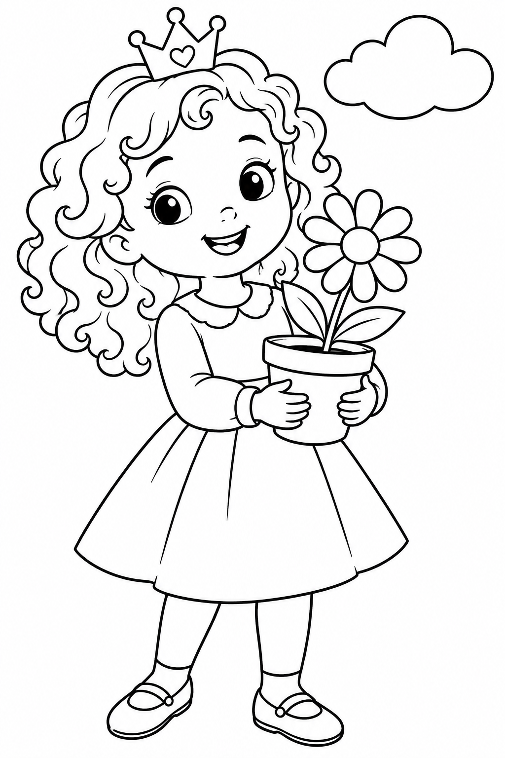 Princess with a Daisy Pot