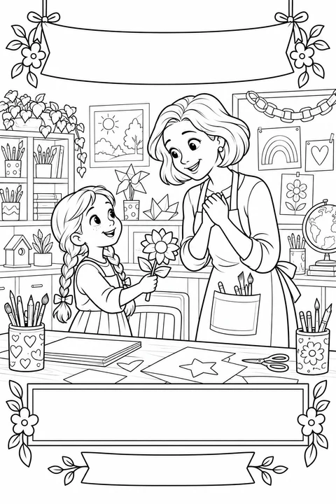 A paper flower for her teacher