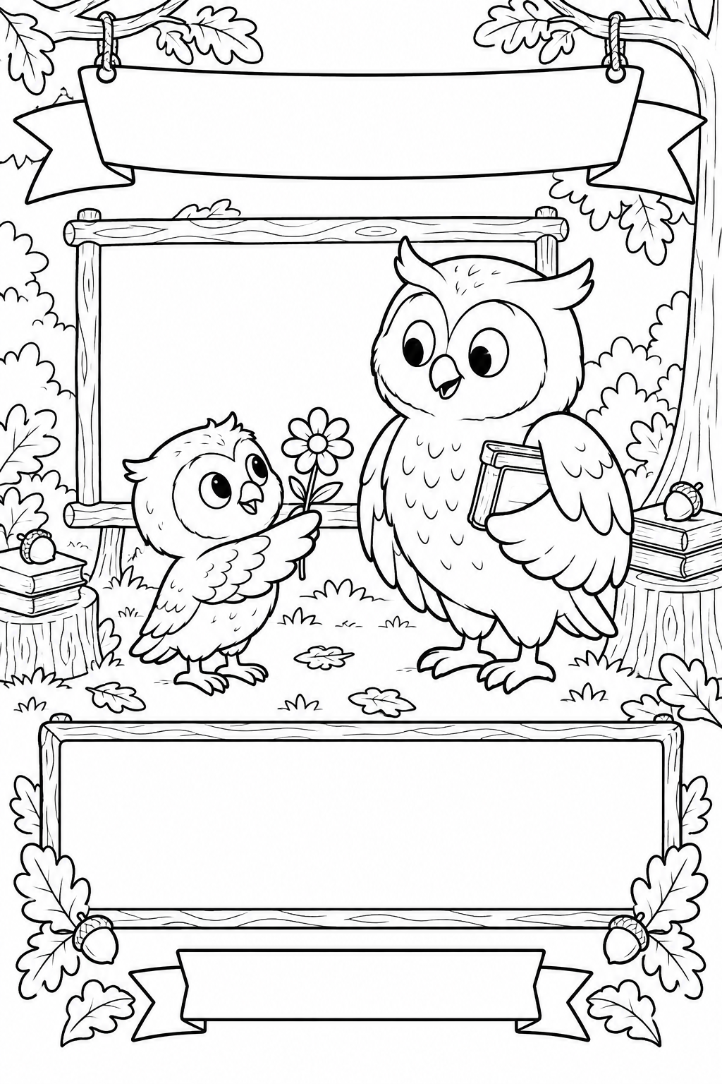 A little owl thanks its teacher