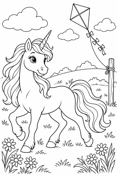 Unicorn and a Meadow Kite