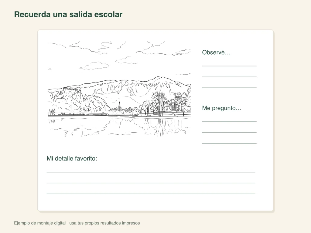Una reflexión sobre una excursión escolar: distribución de la actividad en papel