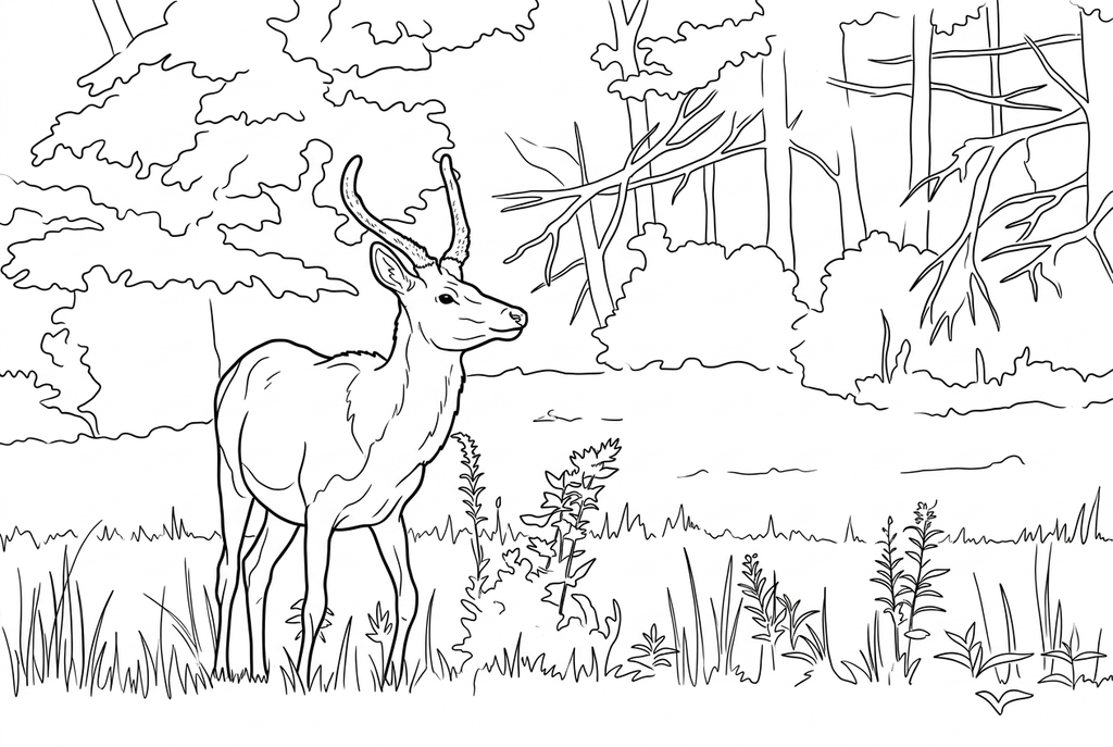 AI outlines of a horned animal