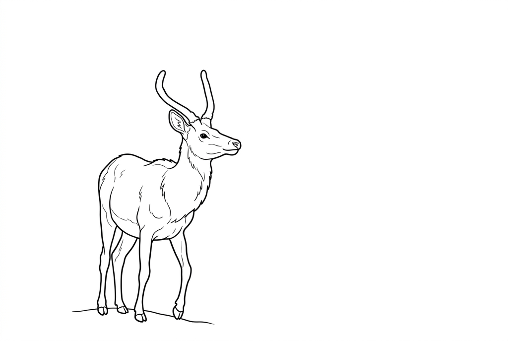 Classic · Medium detail · Standard lines · Simplify background drawing of a horned animal