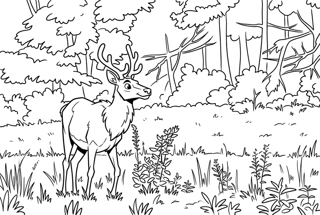 Real comic medium AI drawing of a horned animal