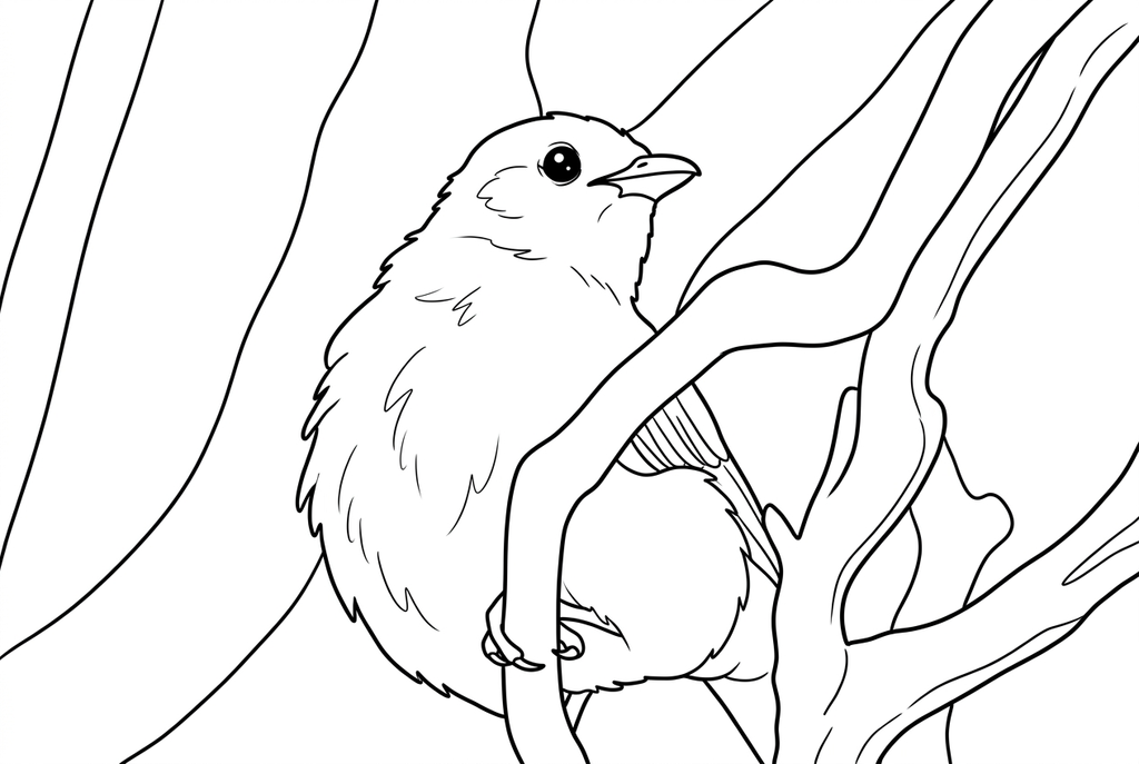 AI outlines of a perched bird